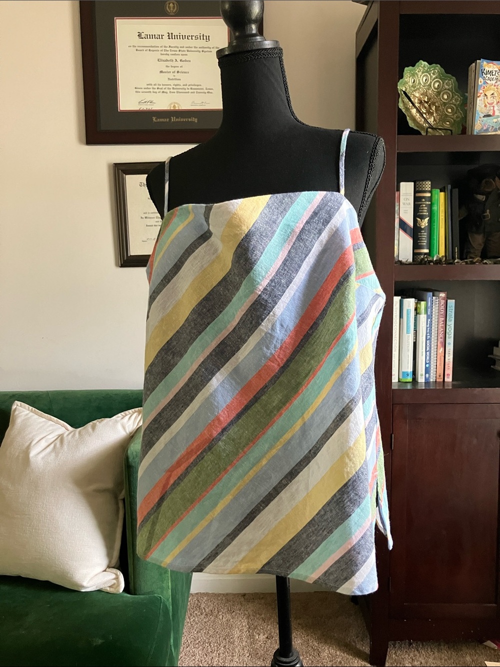 LOFT Multicolor Diagonal Stripe Mini Skirt
